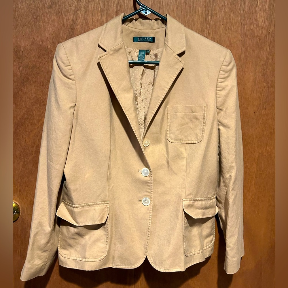 Womans Blazer, Tan Ralph Lauren, size 14